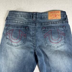 True Religion Geno Relaxed Slim Jeans Youth 16 (29x29) Red Stitch Y2K Streetwear